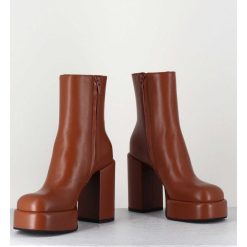 Clearance Garrice Boots 70S En Cuir Marron - Aiko Nappa Luggage