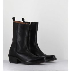 New Garrice Boots Santiags En Cuir Noir - 1Cs425 Cusna Nero