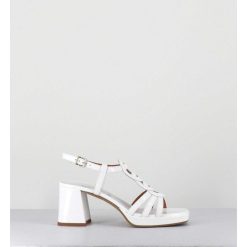 Online Garrice Sandales 70S En Cuir Vernis Blanc - Taga Vernice Bianco