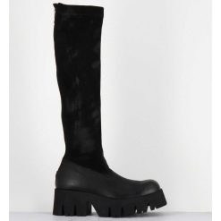 Hot Garrice Bottes Stretch Bi-Matiere Cuir Noir - 4225 Gas Nero