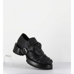 New Garrice Chaussures En Cuir A Tete De Lion & Talon Cylindrique - Lion Nappa Nero