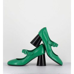 Hot Garrice Babies Retro A Talon En Cuir Vert & Noir - Ace22 Glaze Mela