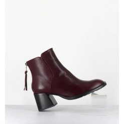 New Garrice Boots Courtes En Cuir Souple Bordeaux - W230427 Seta Rubino