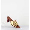 Online Garrice Mules Petit Talon Metallise Bronze & Rouge - Nalma44 Dali Oro