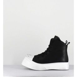 New Garrice Sneakers En Cuir Huile Noir & Semelle Blanc Destructuree - 3543 Gas Nero