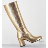 Clearance Garrice Bottes 60S En Cuir Metallise Cotte De Maille Dore - Ah2983 Diamante Oro