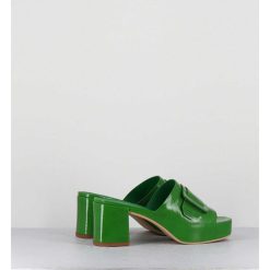 Wholesale Garrice Mules A Plateforme Petit Talon Vernis Vert - 11532 Vetro Mela