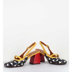 New Garrice Babies Slingback Motif Psychedelique Talon Rouge - Sunami Softy Sun