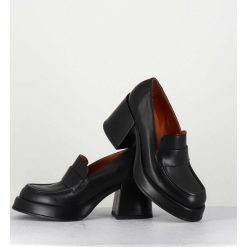 New Garrice Mocassins A Plateforme En Cuir Noir - Meda Nero