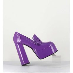 Wholesale Garrice Purple Patent Platform Loafers - Barsi Violet