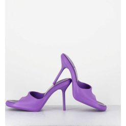 New Garrice Mules Barbie En Gomme Violette & Talon Stiletto - Ida Purple Sandals