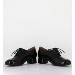 Hot Garrice Derbies En Cuir Noir Petit Talon - Monica Black Malory