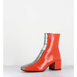 Hot Garrice Boots 70S Cuir Orange & Metal Argent - Cecil13 Nespola Silver