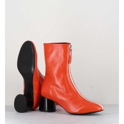 Online Garrice Boots 60S En Cuir Orange & Talon Noir - Caren07 Glaze Nespola