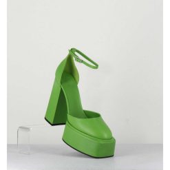 Best Garrice Babies Talon Haut A Plateforme En Cuir Vert - Ambra Mok Green