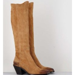 New Garrice Bottes Esprit Santiag En Daim Camel - 5181 Cuoio