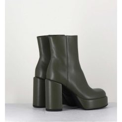 Online Garrice Boots 70S En Cuir Khaki - Aiko Nappa Oberoy