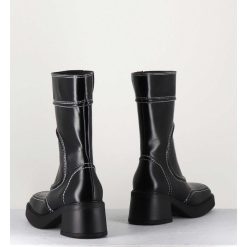 Wholesale Garrice Boots Cuir Noir Surpiqures 90'S - Malene Black Ankle Boots