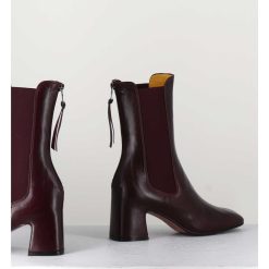 Clearance Garrice Boots A Elastiques En Cuir Souple Bordeaux - P900 Rubino