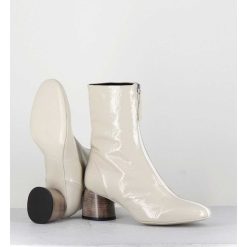 Online Garrice Boots 60S En Cuir Vernis Blanc - Caren07 Plum Osso