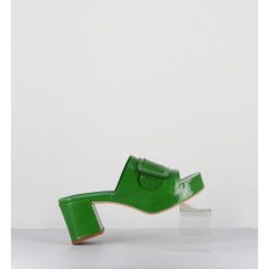 Wholesale Garrice Mules A Plateforme Petit Talon Vernis Vert - 11532 Vetro Mela