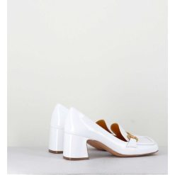 Wholesale Garrice Mocassins Petit Talon Naplak Blanc & Mors Dore - Q167 Naplak White