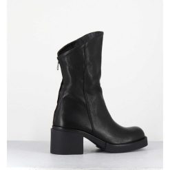 Clearance Garrice Boots Legeres Esprit Biker En Cuir Noir - Yama Lavato Nero