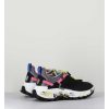 Hot Garrice Sneakers Track Sole Toile Noir & Elastique Fluo - Crossd 257