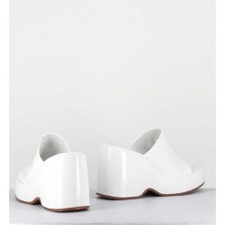 Online Garrice Mules Compensees 90S En Cuir Vernis Blanc - Masa4 Cindy Bianco