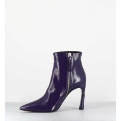 Online Garrice Boots Bout Pointu Talon Haut Cuir Violet - Veva05 Glaze Uva