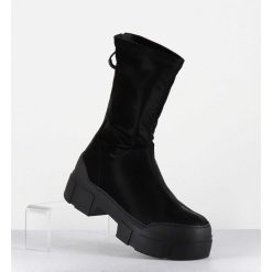 Wholesale Garrice Boots En Nylon Satine Noir Semelle Sport En Gomme - 1D7306D Scully Black