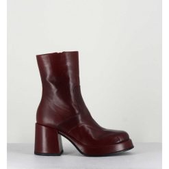 Clearance Garrice Boots 70S En Cuir Bordeaux - Archi Bordeau