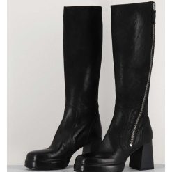 New Garrice Bottes En Cuir Noir A Zip - Dw336 Nero