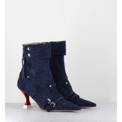 Best Garrice Boots Bout Pointu En Jean & Talon Rouge - A5404 Lovely Nk