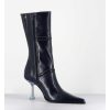 Best Garrice Boots Bout Pointu En Cuir Bleu & Talon Plexi - Sander Navy Boots