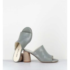 Wholesale Garrice Mules A Talon En Cuir Gris - Maya02 Buffy Cloud