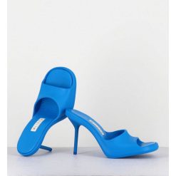 New Garrice Mules Barbie En Gomme Bleu & Talon Stiletto - Ida Blue Sandals