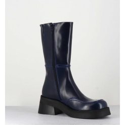 Online Garrice Boots 90S Tige Haute En Cuir Lisse Bleu - Inne Blu Boots