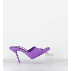 New Garrice Mules Barbie En Gomme Violette & Talon Stiletto - Ida Purple Sandals