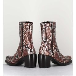 Online Garrice Bottines Esprit Santiags En Cuir Impression Python Brun Metallise - 15616 Luxury