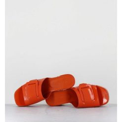 New Garrice Mules A Plateforme Petit Talon Vernis Orange - 11532 Vetro Orange