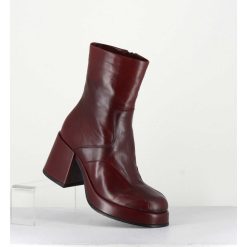 Clearance Garrice Boots 70S En Cuir Bordeaux - Archi Bordeau