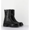 Wholesale Garrice Boots Plates En Cuir Noir Pures Avec Zip Exterieur - Eva 82042 Black