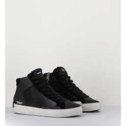 Hot Garrice Sneakers Hautes Cuir Noir & Zip - Distressed High Black