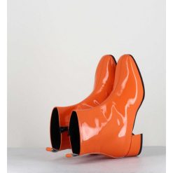 New Garrice Boots 60S En Cuir Vernis Orange - Jane Vernice Orange