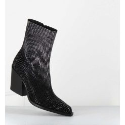 Hot Garrice Boots Santiag Talon Haut & Clous - Rock Chelin Nero