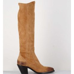 New Garrice Bottes Esprit Santiag En Daim Camel - 5181 Cuoio