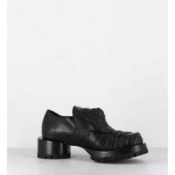 New Garrice Chaussures En Cuir A Tete De Lion & Talon Cylindrique - Lion Nappa Nero