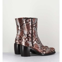 Online Garrice Bottines Esprit Santiags En Cuir Impression Python Brun Metallise - 15616 Luxury