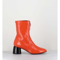 Online Garrice Boots 60S En Cuir Orange & Talon Noir - Caren07 Glaze Nespola